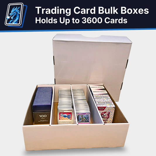 Trading Card Bulk Storage Box | 4-Row Card Box – Holds 3600 Cards