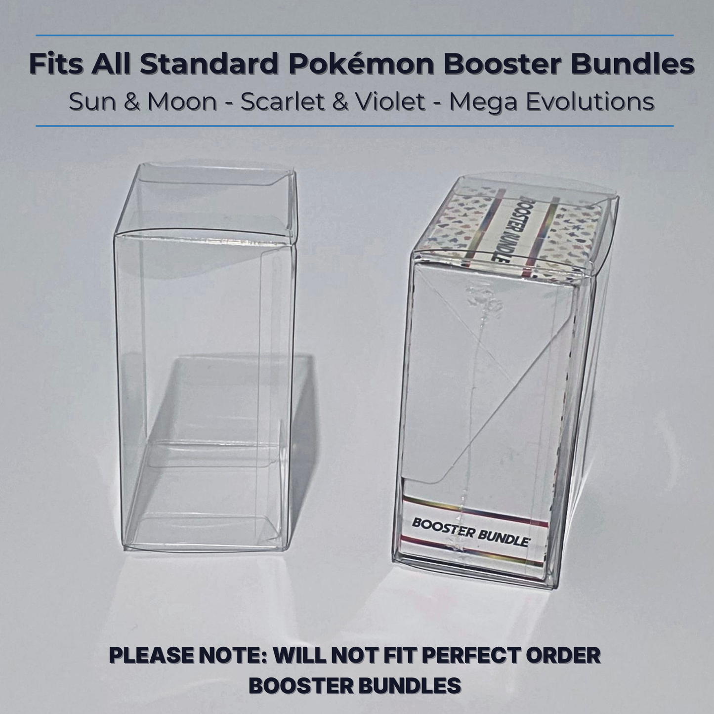 Pokémon Booster Bundle Protector – Clear Plastic Storage Case (1-3-5 Pack)