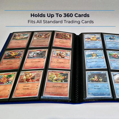 9-Pocket Plastic Trading Card Binder with Strap (Sleeve & Top Loader Options)