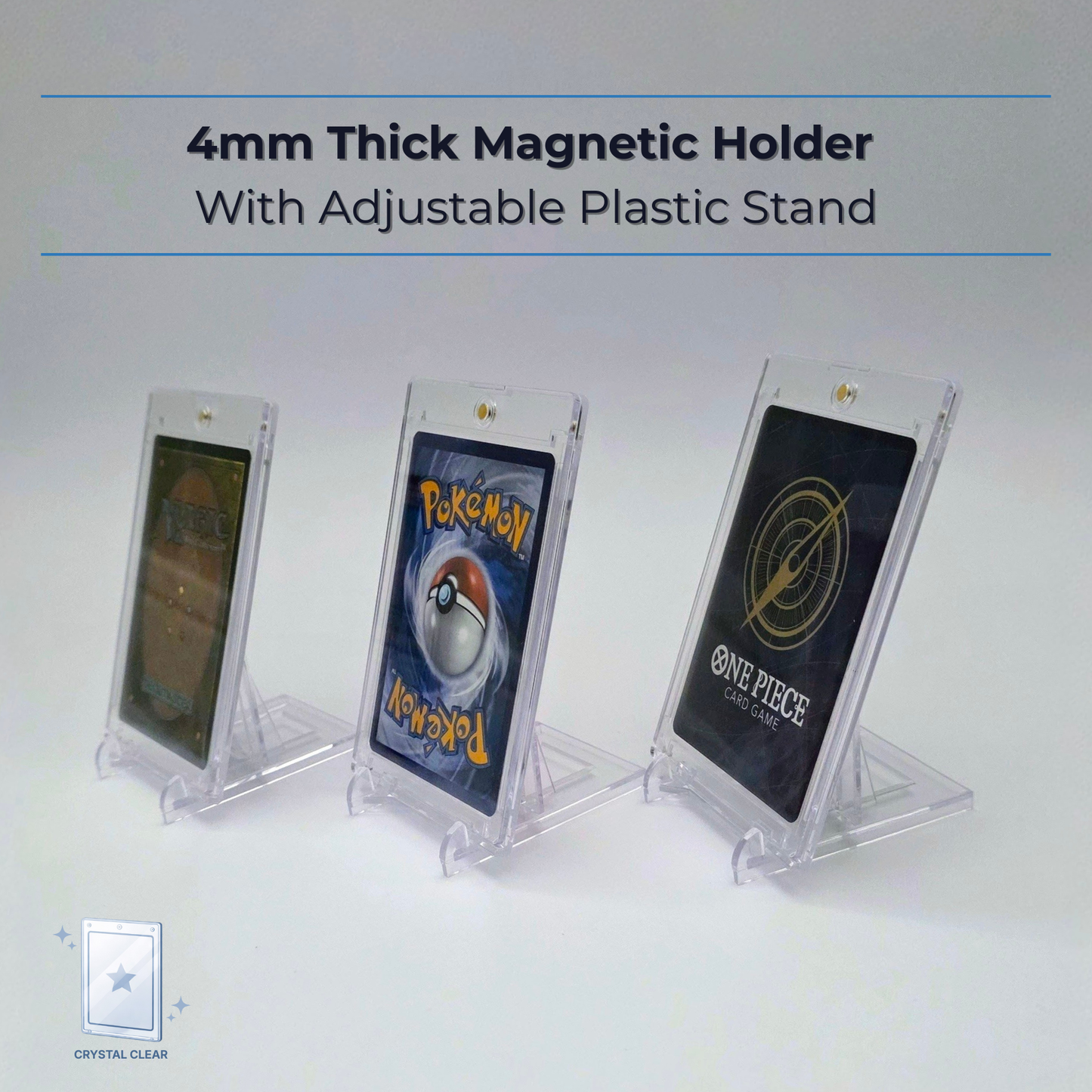 Magnetic Trading Card Holder with Stand | 4mm One-Touch Display Case