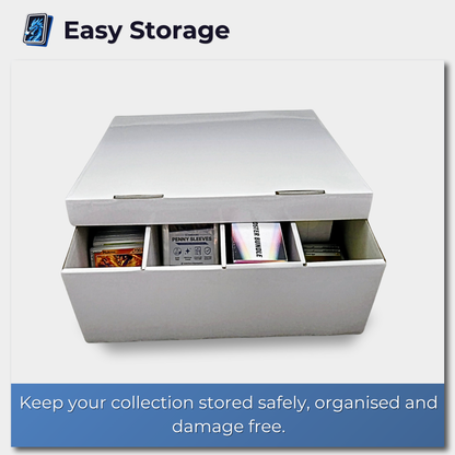 Trading Card Bulk Storage Box | 4-Row Card Box – Holds 2400 Cards
