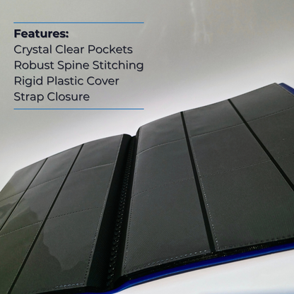 9-Pocket Plastic Trading Card Binder with Strap (Sleeve & Top Loader Options)