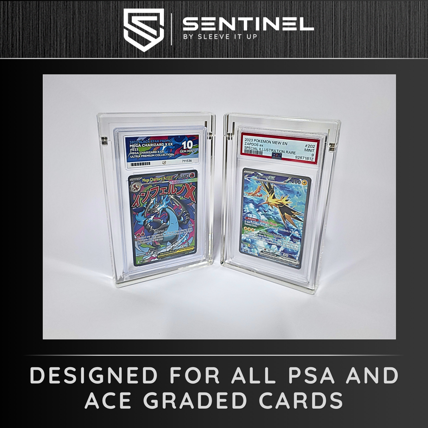 PSA Graded Card Acrylic Display Case – 5mm Magnetic Slab Protector