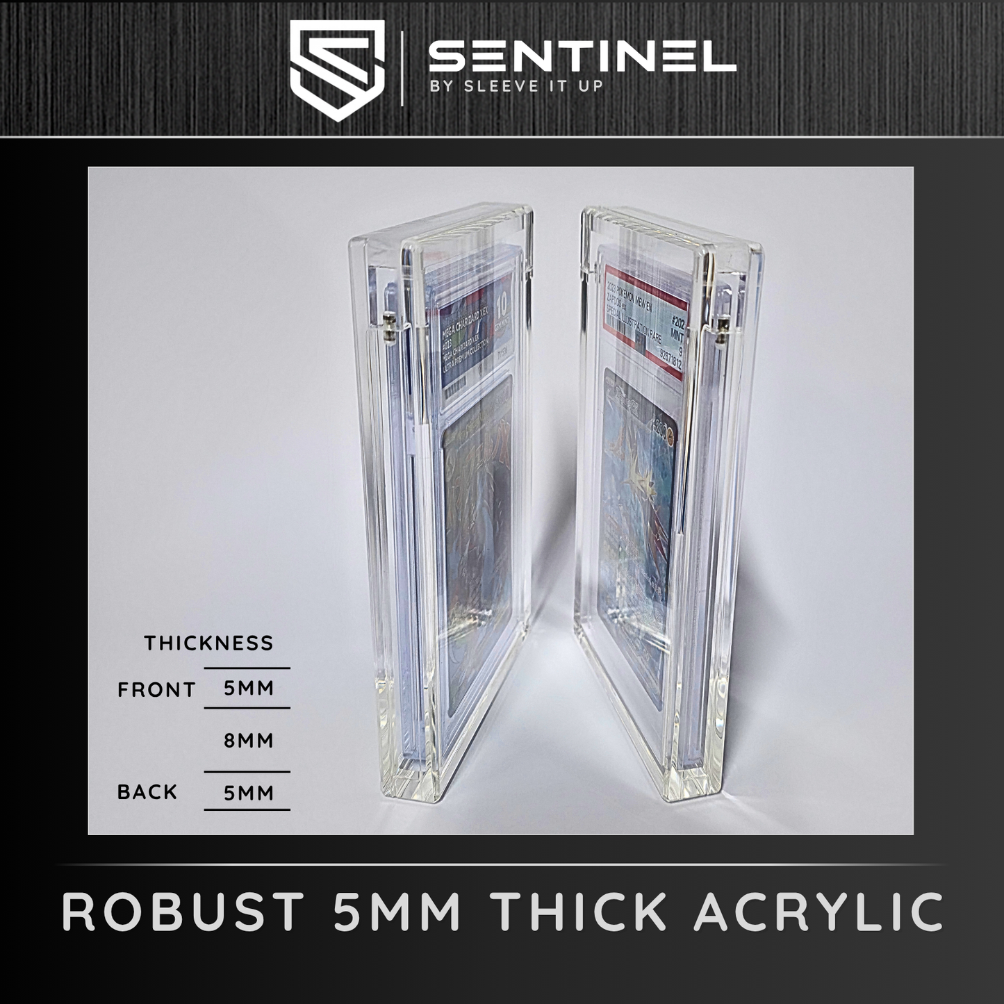 PSA Graded Card Acrylic Display Case – 5mm Magnetic Slab Protector