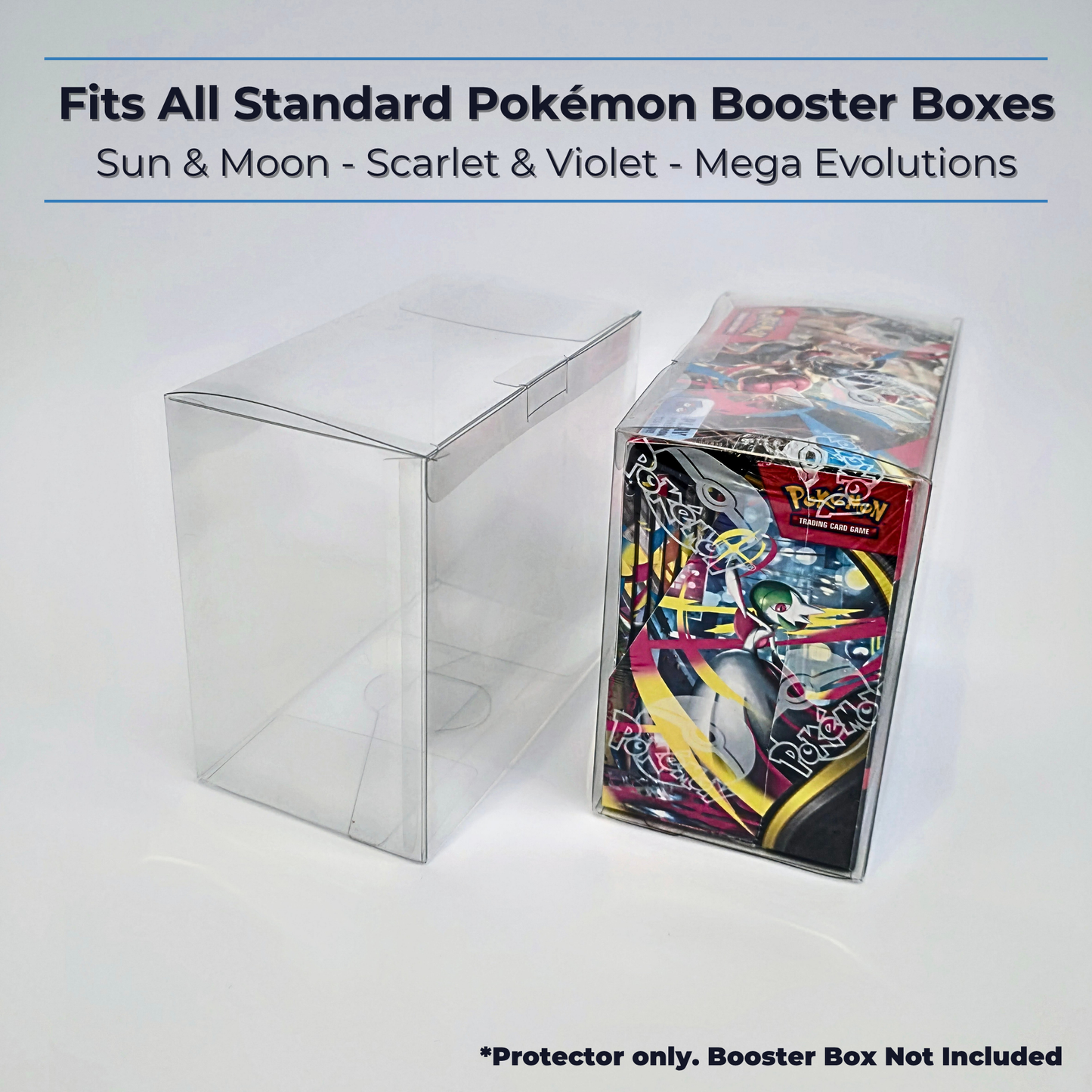 Pokémon Booster Box Protector – Clear Plastic Storage Case (1-10 Pack)