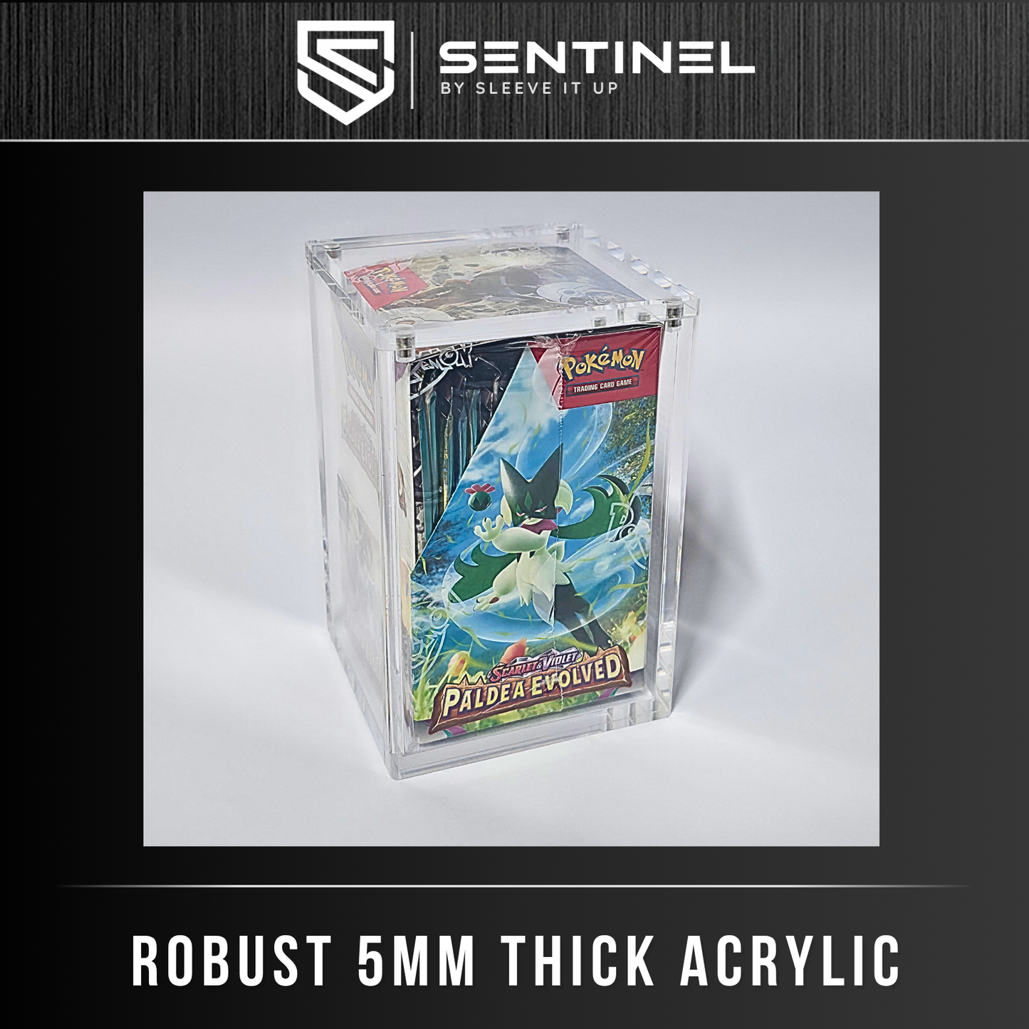 Pokemon Half Booster Acrylic Case- Premium 5mm Thick Display - Magnetic Protector