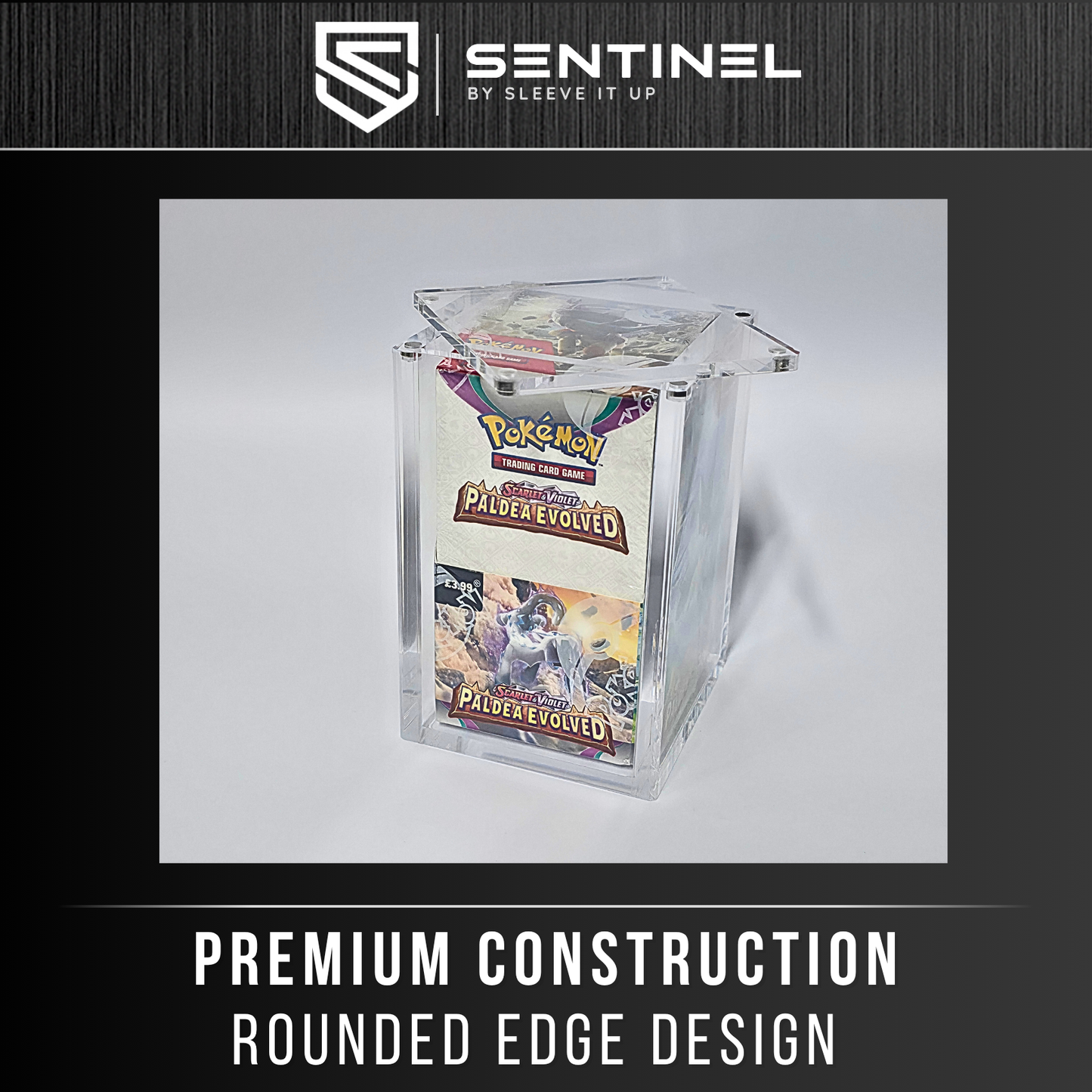 Pokemon Half Booster Acrylic Case- Premium 5mm Thick Display - Magnetic Protector
